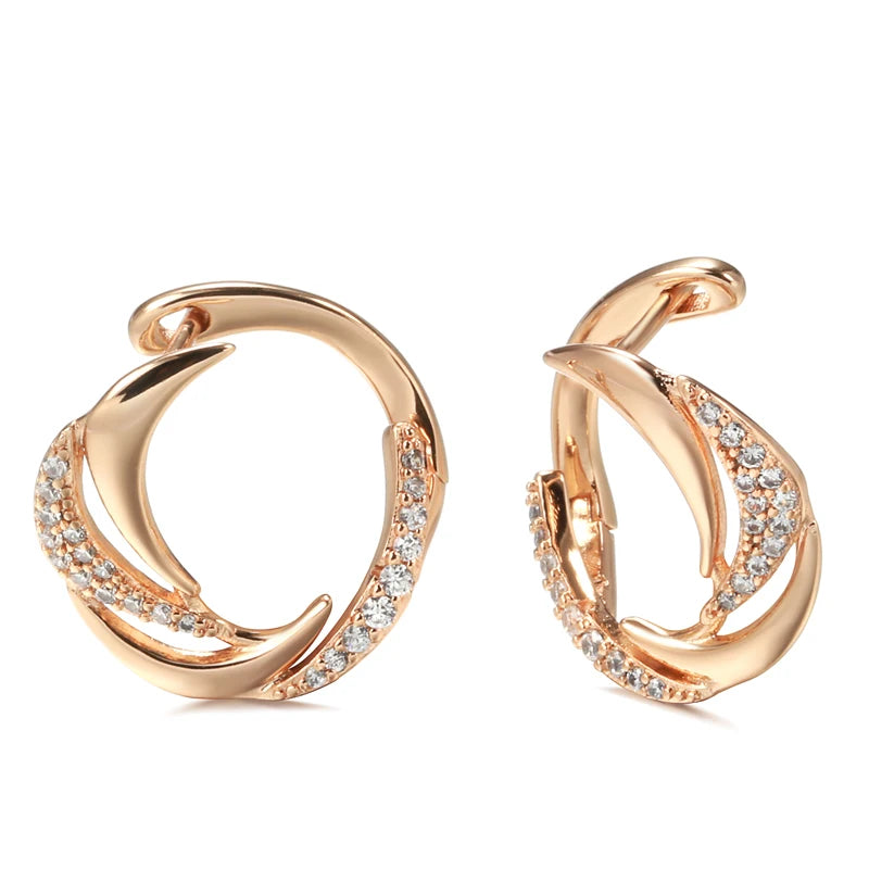 Micro Wax Zircon 585 Rose Gold Earrings