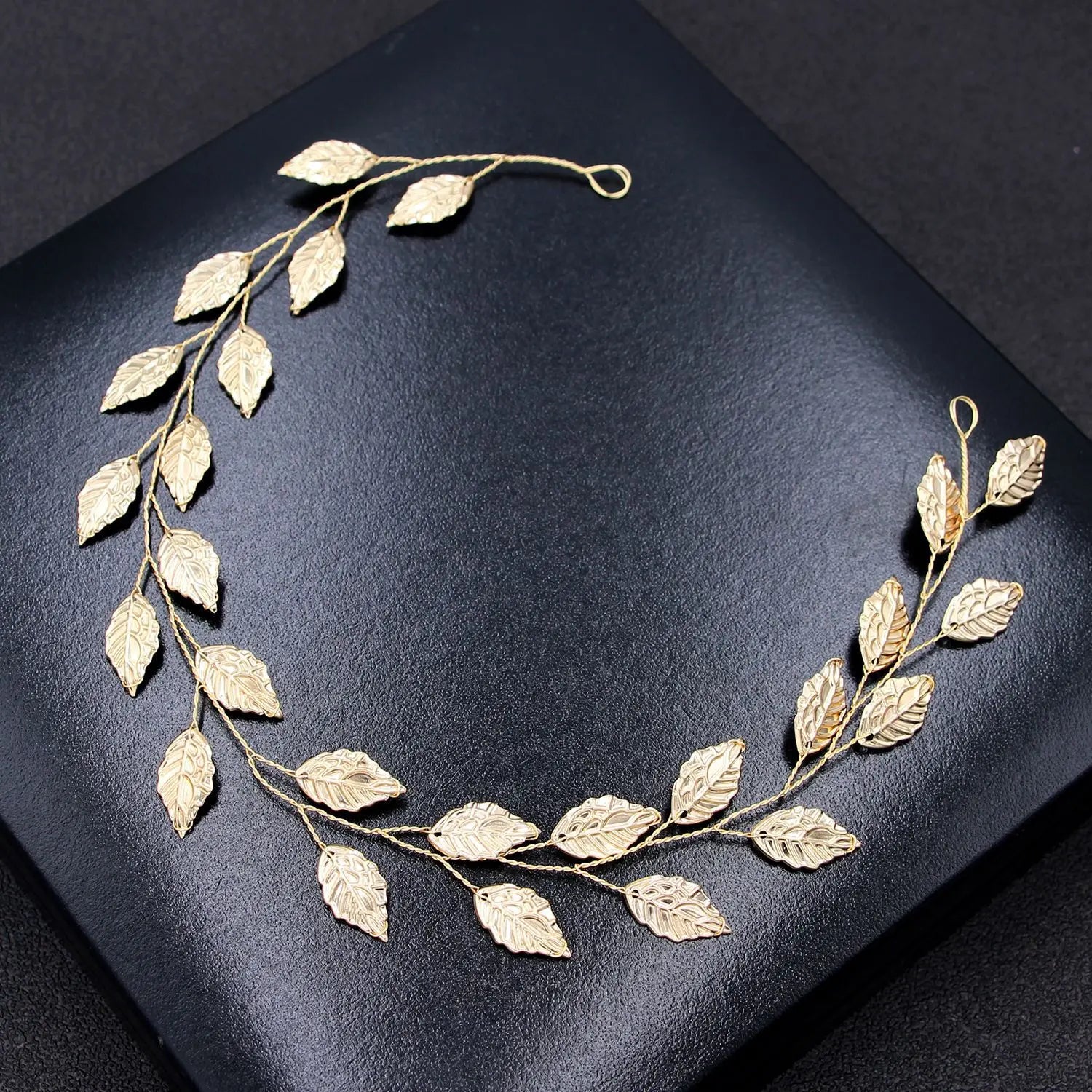 Free Gift-Gold Bridal Tiaras Leaf Headband Jewelry