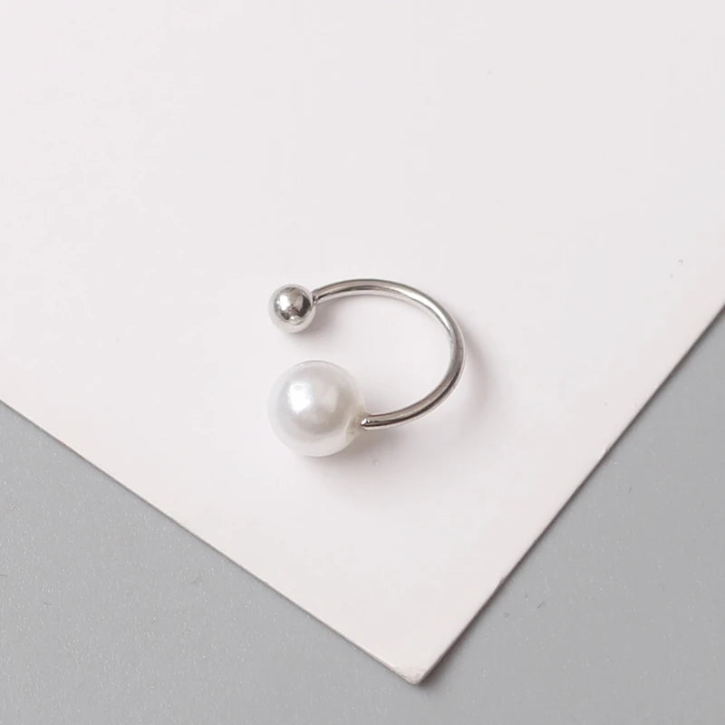 Clip-On Pearl Ear Cuff Earrings