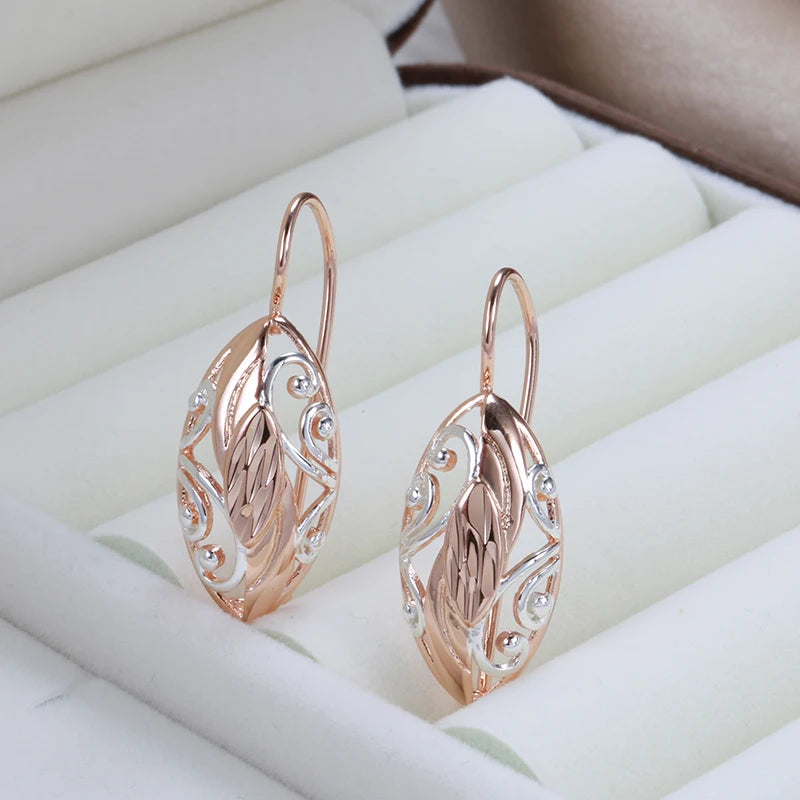 Ethnic Hollow Flower 585 Rose Gold Earrings