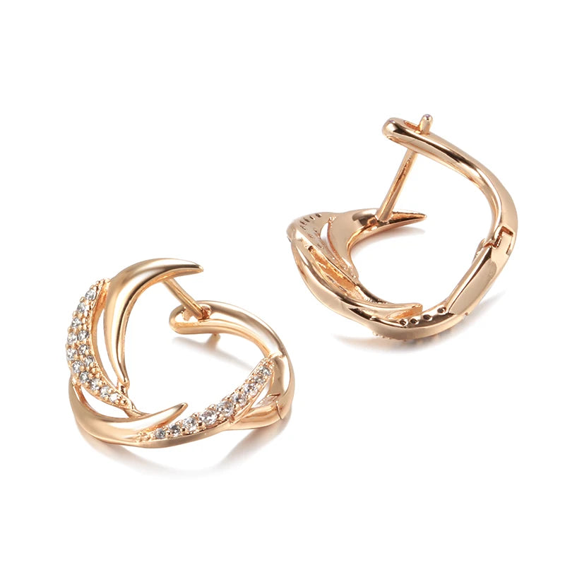 Micro Wax Zircon 585 Rose Gold Earrings