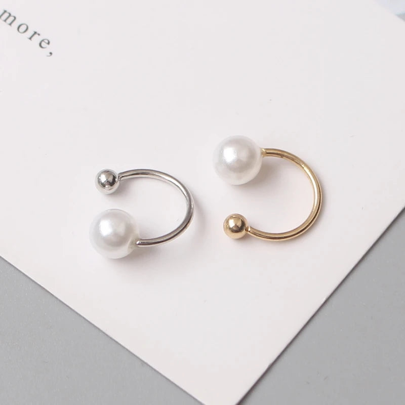 Clip-On Pearl Ear Cuff Earrings