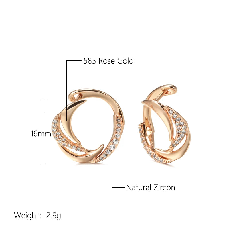 Micro Wax Zircon 585 Rose Gold Earrings