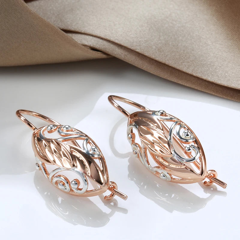 Ethnic Hollow Flower 585 Rose Gold Earrings