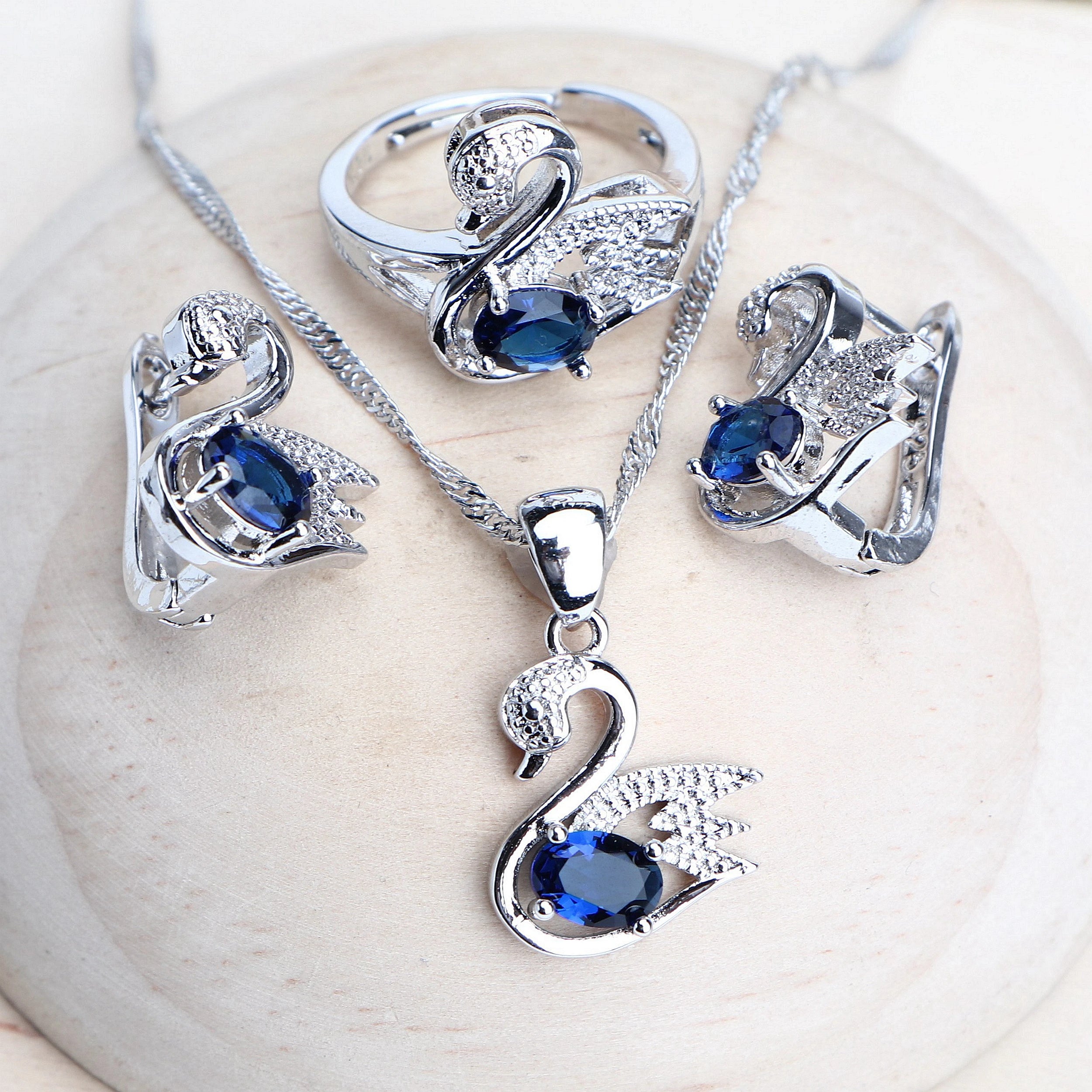 Blue CZ Evening Charm