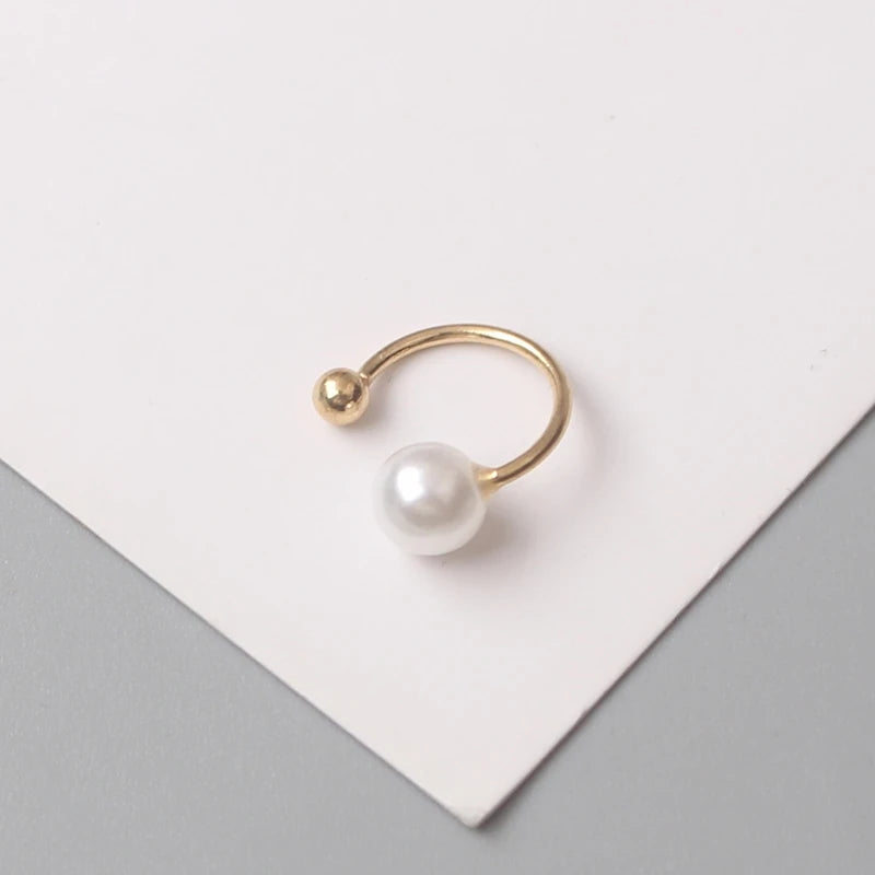 Clip-On Pearl Ear Cuff Earrings