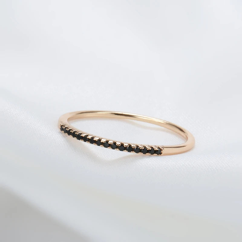 Schwarzer Zirkon Ring 585 Roségold