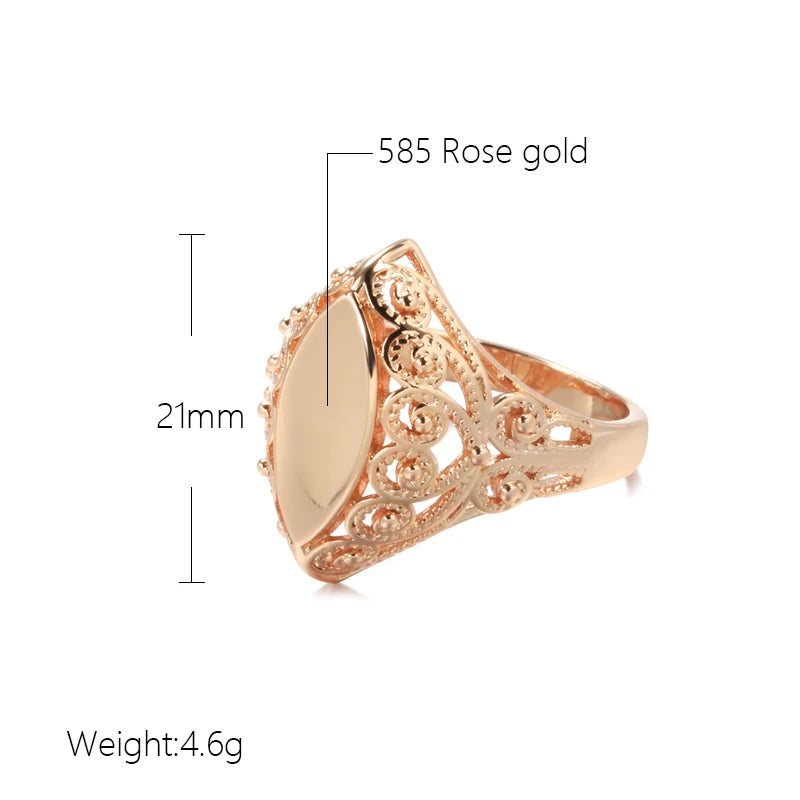 Glossy Rhombus Ring 585 Rose Gold