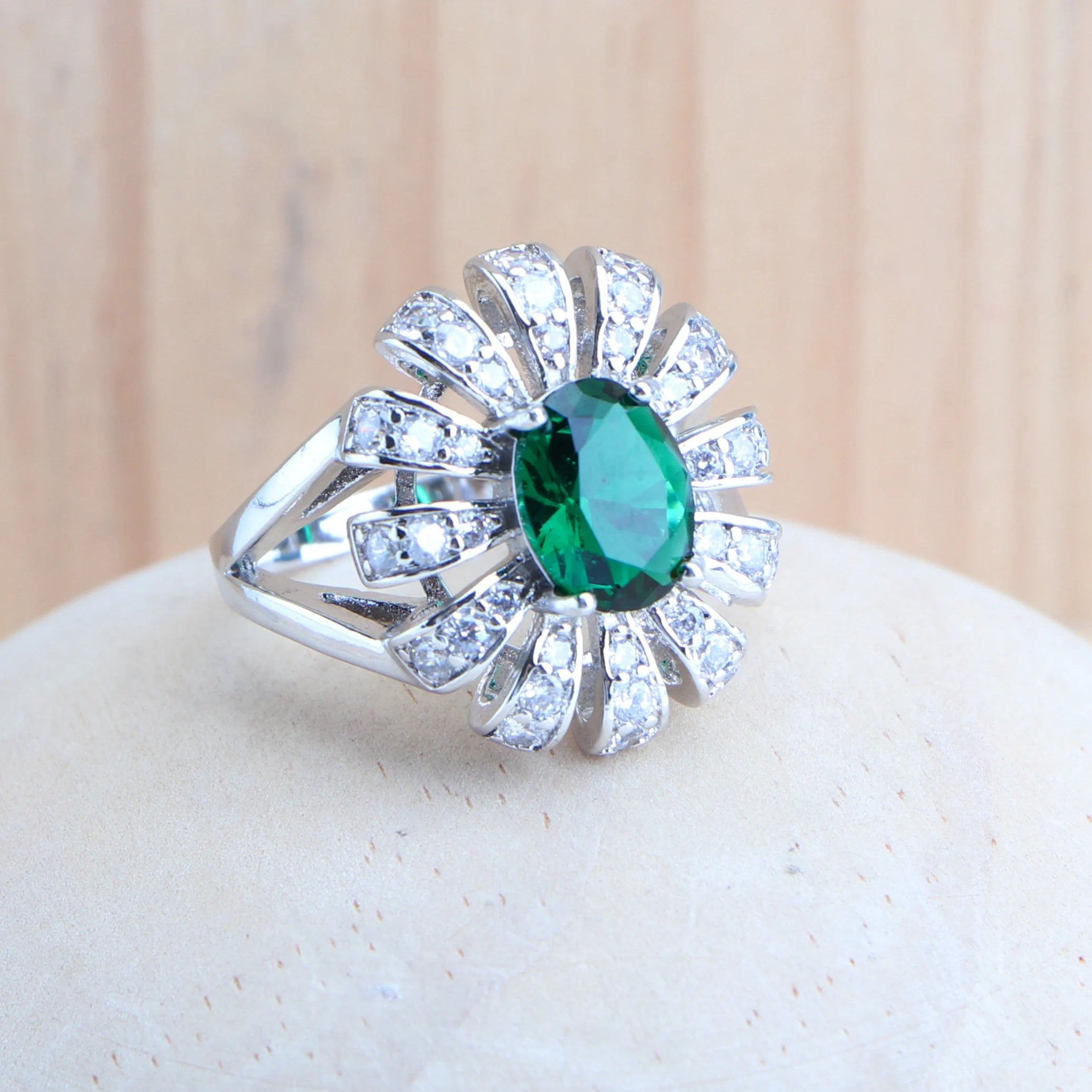 Green Zirconia Engagement Set