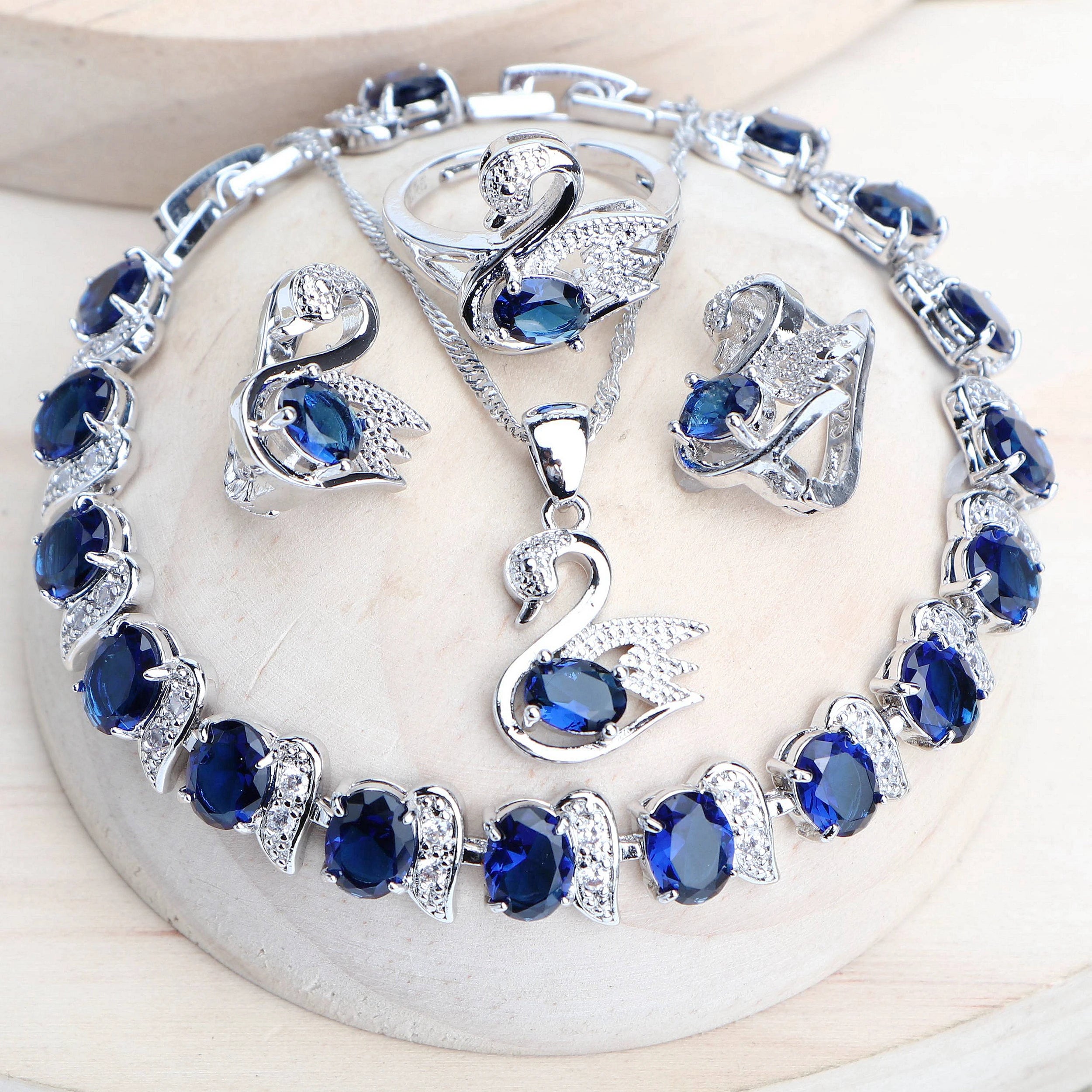 Blue CZ Evening Charm