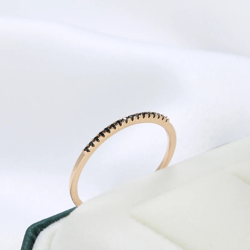 Schwarzer Zirkon Ring 585 Roségold