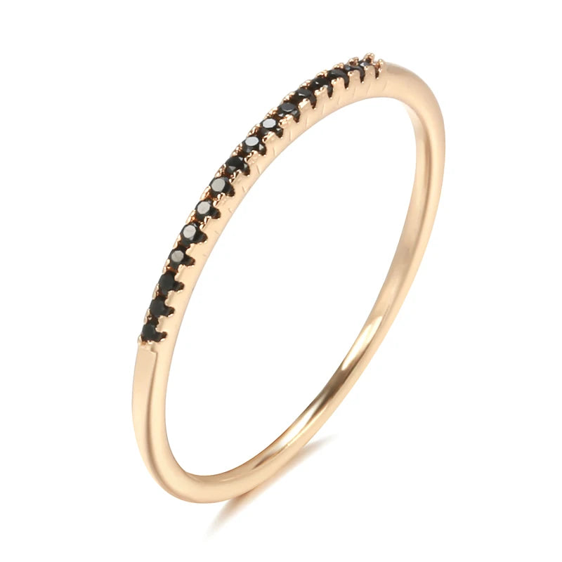 Black Zircon Ring 585 Rose Gold