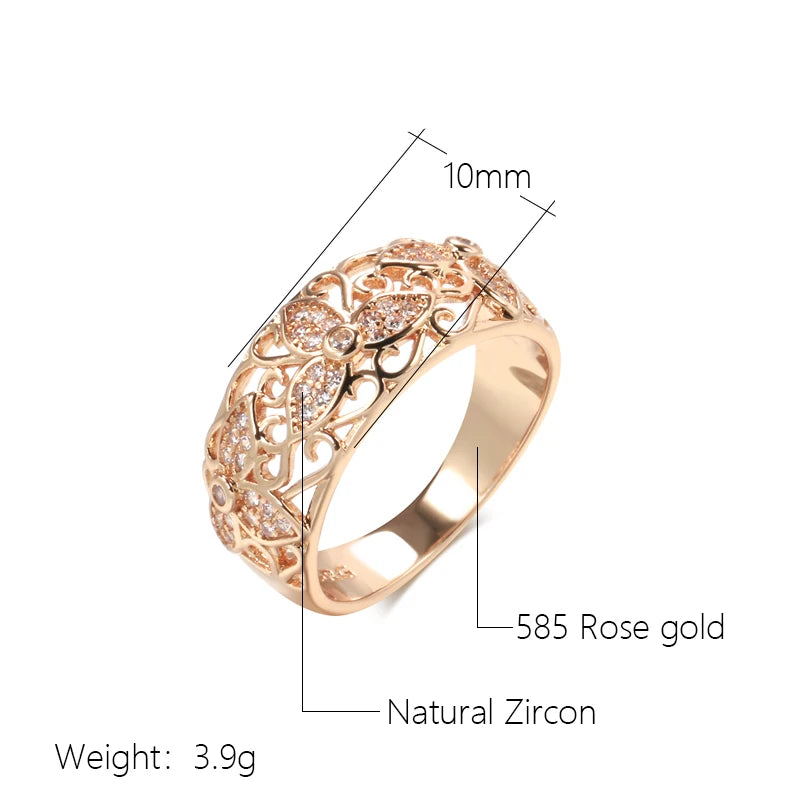 Zirkon Blume Vintage Ring 585 Roségold