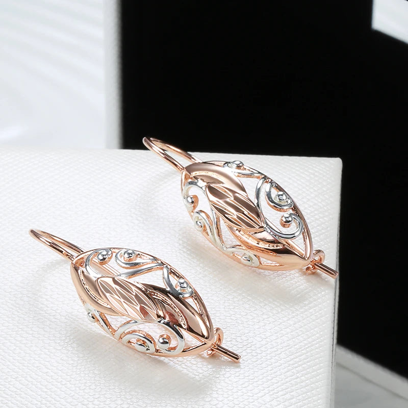 Ethnic Hollow Flower 585 Rose Gold Earrings