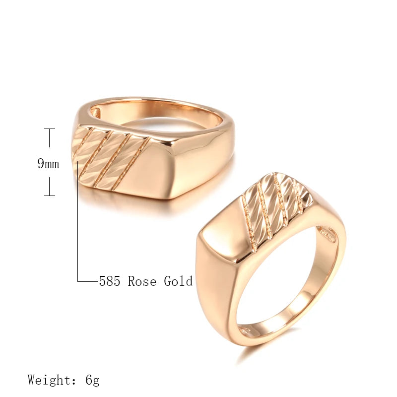 Glossy Square Zircon Ring 585 Rose Gold