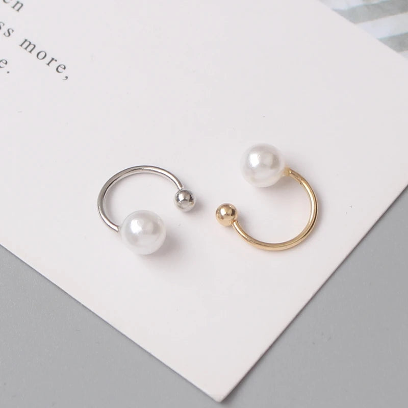 Clip-On Pearl Ear Cuff Earrings