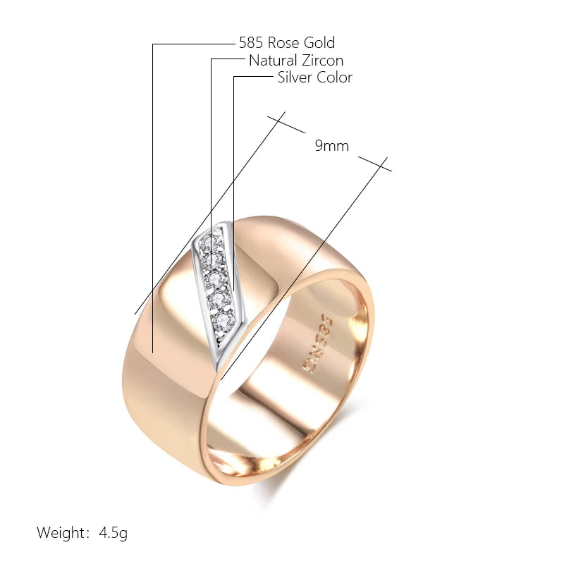 9mm Zircon Wedding Ring 585 Rose Gold