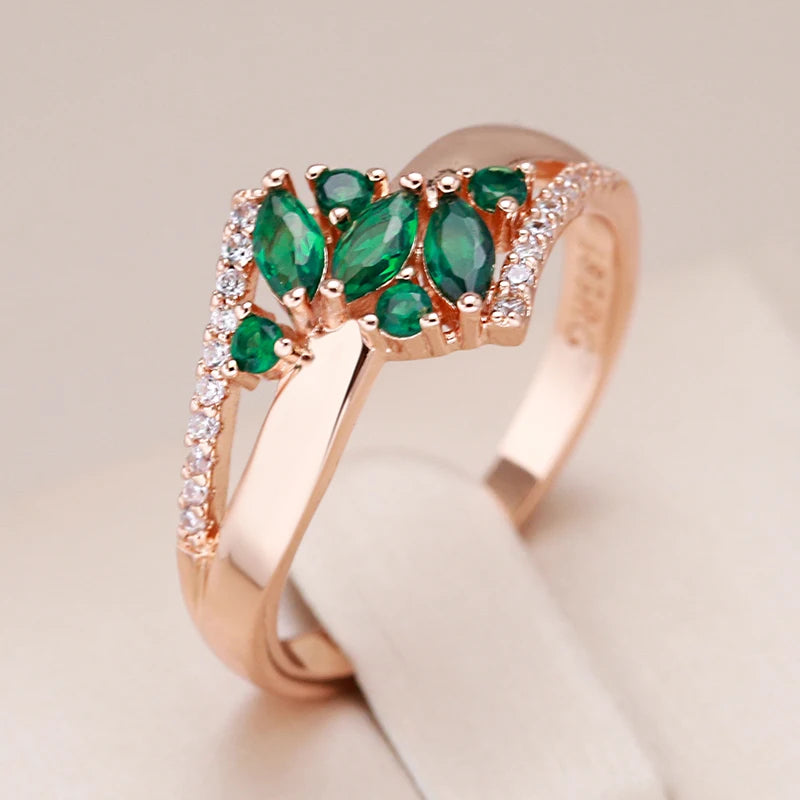 Green Zircon Ring 585 Rose Gold