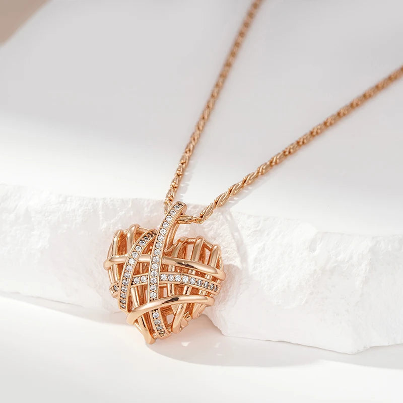 Hollow Love Shape 585 Rose Gold Necklace