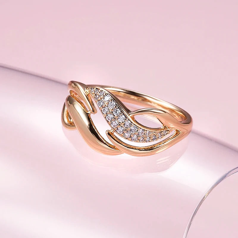 Geometry Zircon Ring 585 Rose Gold