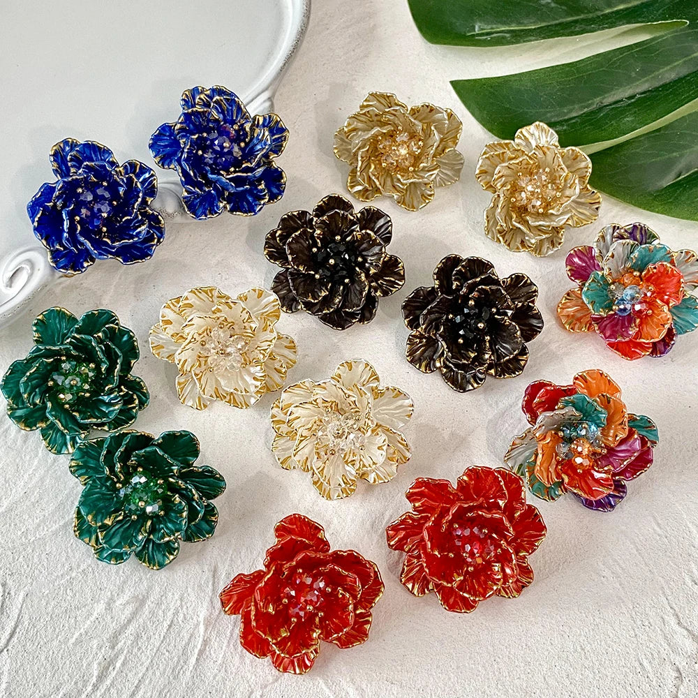 Multicolor Resin Petal Flower Studs