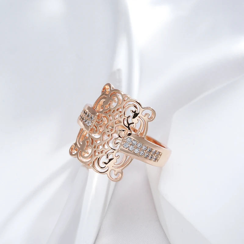 Square Zircon Ring 585 Rose Gold