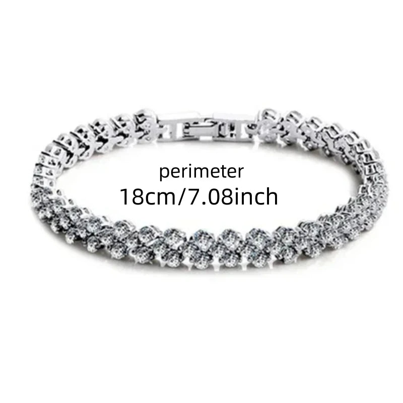 Zircon Inlaid Heart Bracelet Women