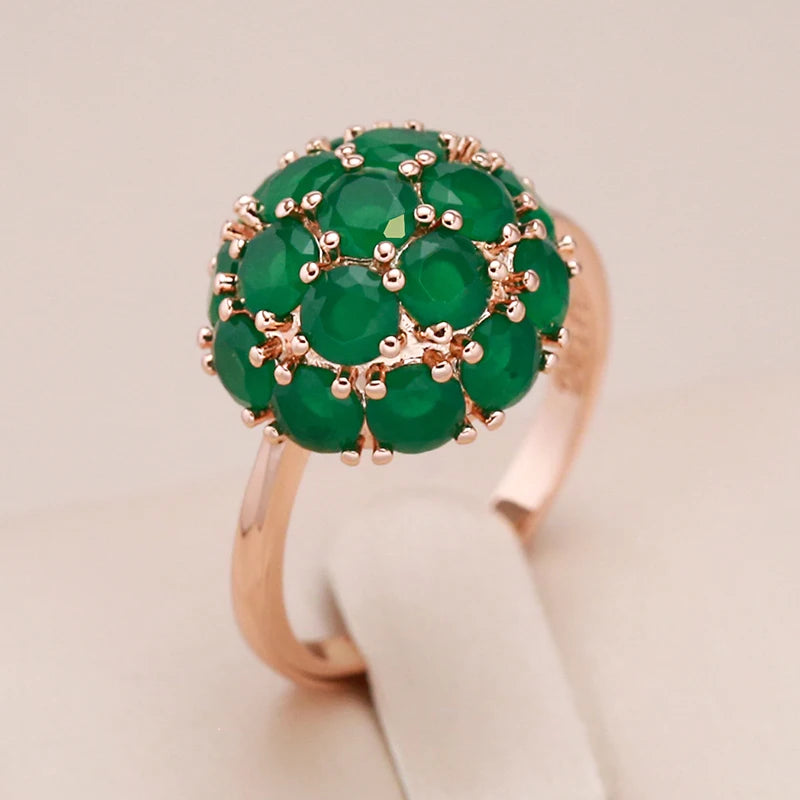 Green Zircon Ring 585 Rose Gold