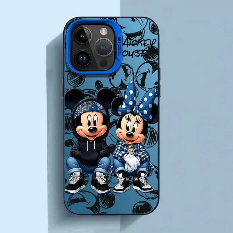 Kostenloses Geschenk - Mickey Minnie Vollbild iPhone Cover - Schwarz