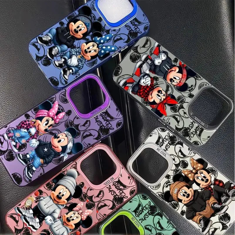 Kostenloses Geschenk - Mickey Minnie Vollbild iPhone Cover - Schwarz