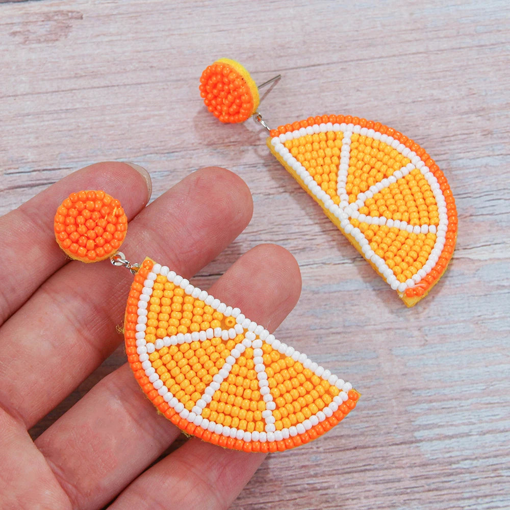 Fruit Dangle Beaded Earrings