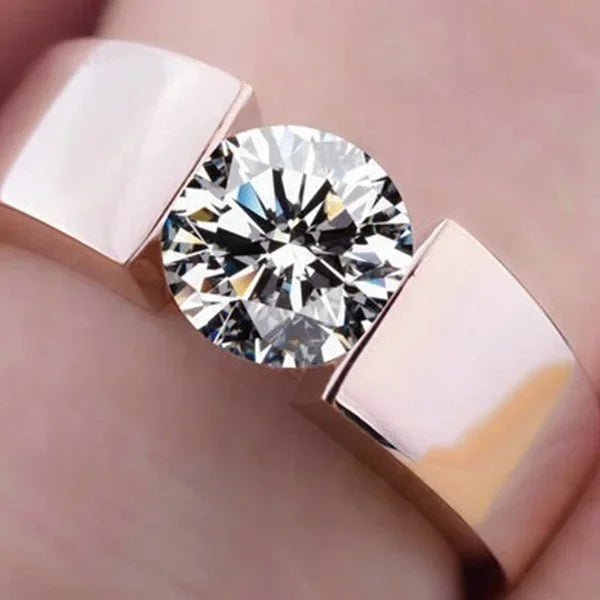 Free Gift-Circular Zircon Couple Engagement Rings