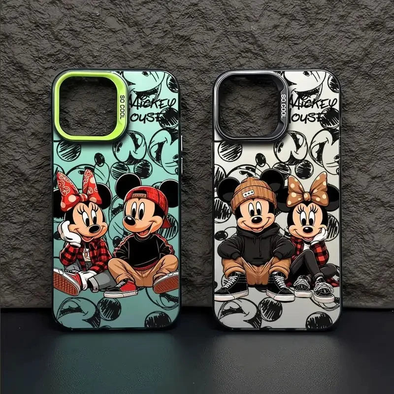 Kostenloses Geschenk - Mickey Minnie Vollbild iPhone Cover - Schwarz