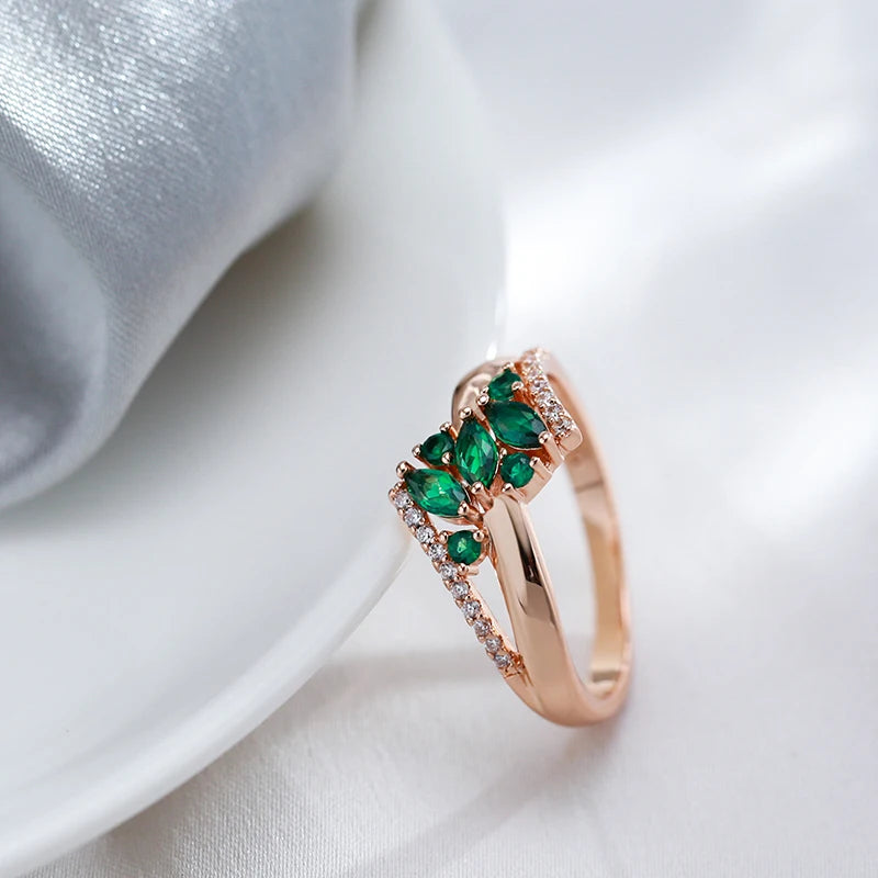 Green Zircon Ring 585 Rose Gold