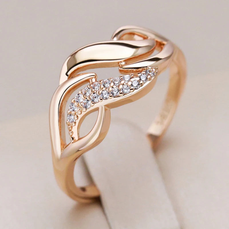 Geometry Zircon Ring 585 Rose Gold