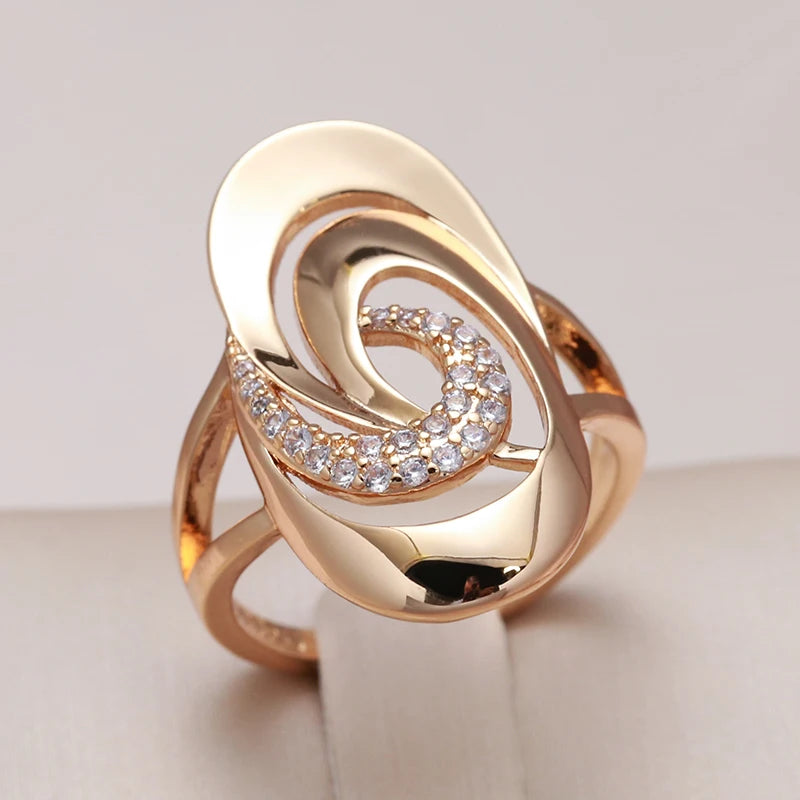 Minimalist Zircon Geometry Ring 585 Rose Gold