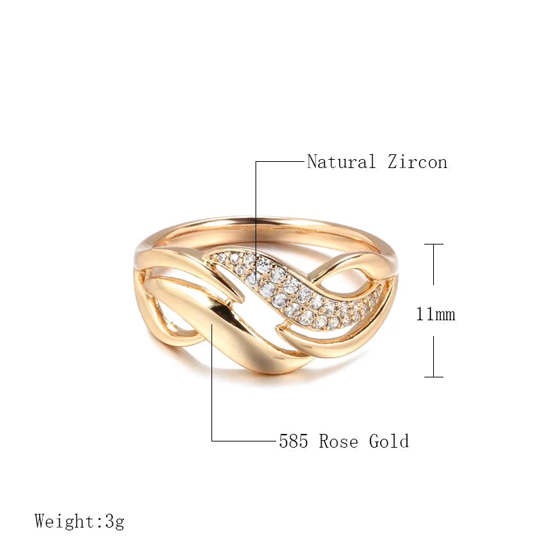 Geometry Zircon Ring 585 Rose Gold