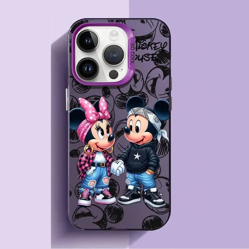 Kostenloses Geschenk - Mickey Minnie Vollbild iPhone Cover - Schwarz