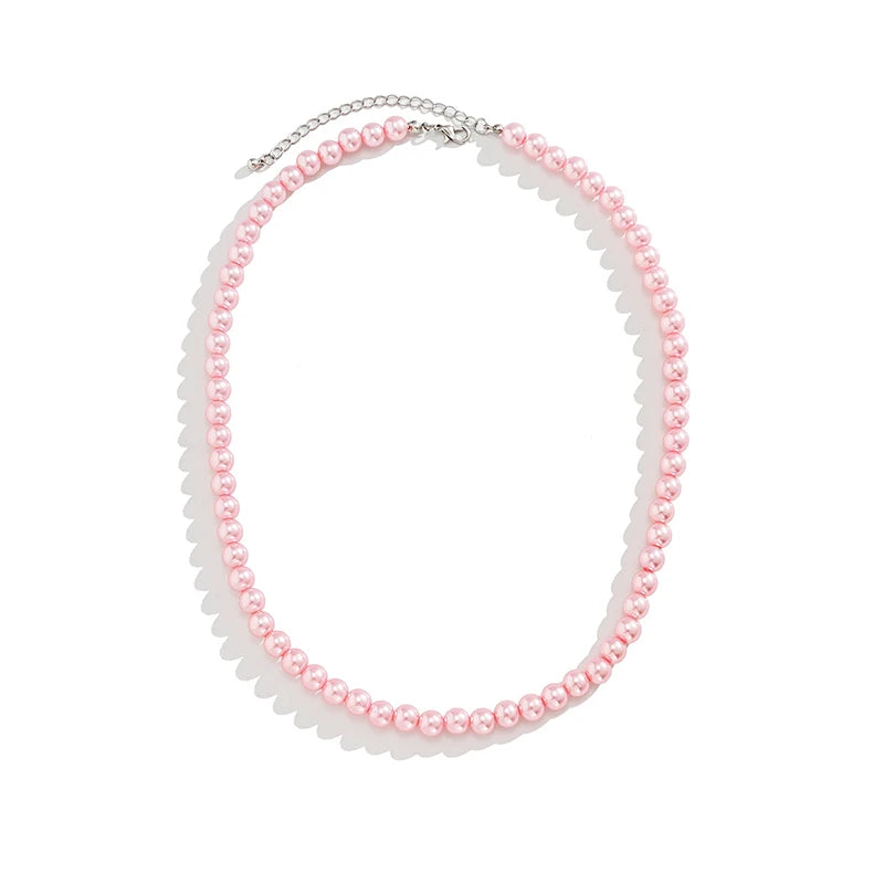 Pink Pearl Choker Wedding Necklace