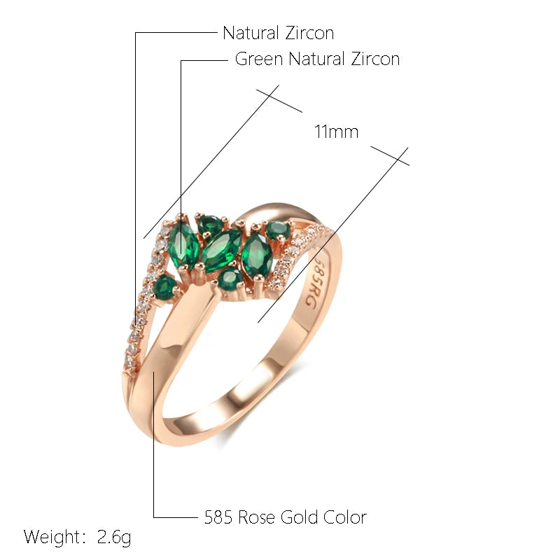 Green Zircon Ring 585 Rose Gold