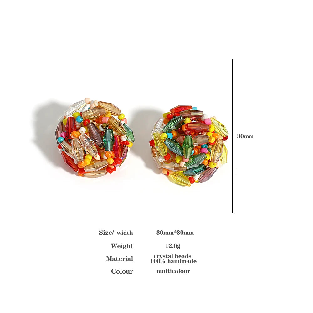 Multicolor Crystal Beaded Stud Earrings