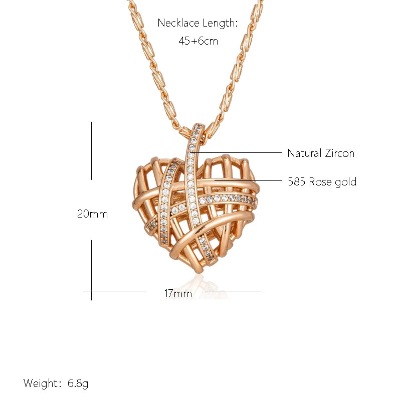 Hollow Love Shape 585 Rose Gold Necklace