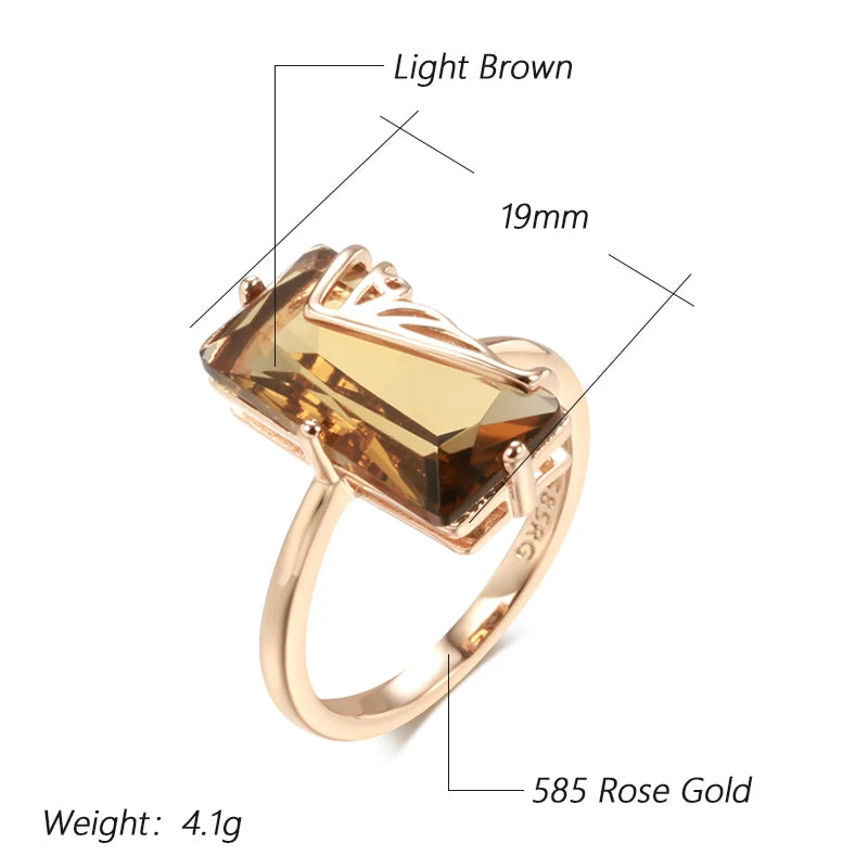 Hellbrauner Zirkon Ring 585 Roségold