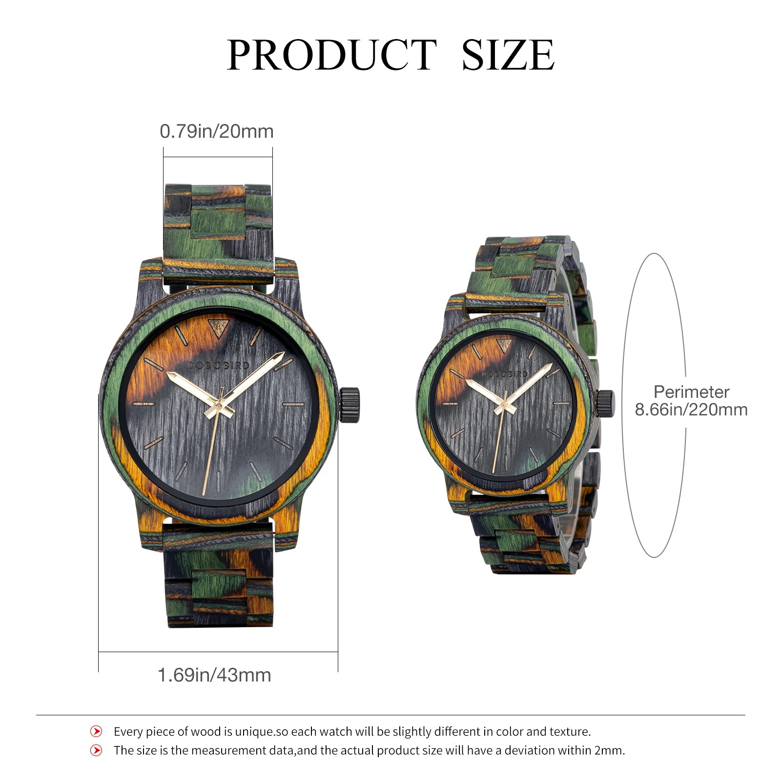 BOBO BIRD Colored Wood Men's Watch