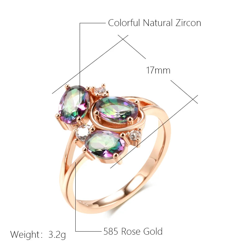 Colorful Zircon Ring 585 Rose Gold