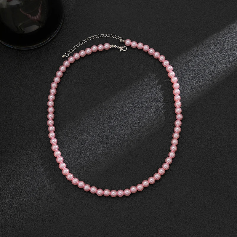 Pink Pearl Choker Wedding Necklace