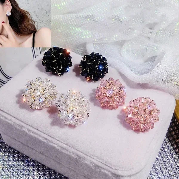 Crystal Flower Banquet Ear Studs