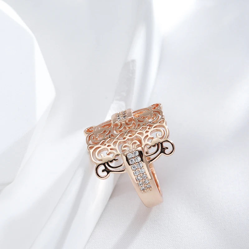 Square Zircon Ring 585 Rose Gold