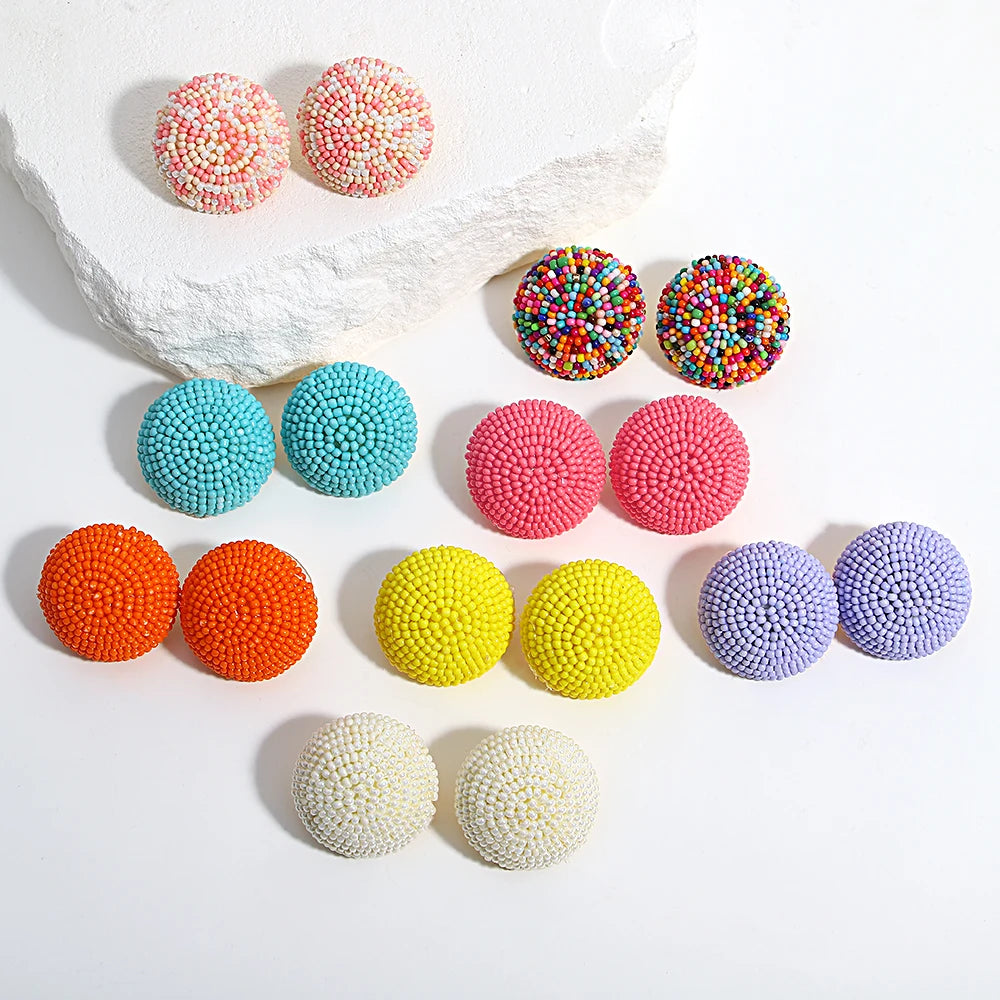 Tiny Seed Bead Round Studs