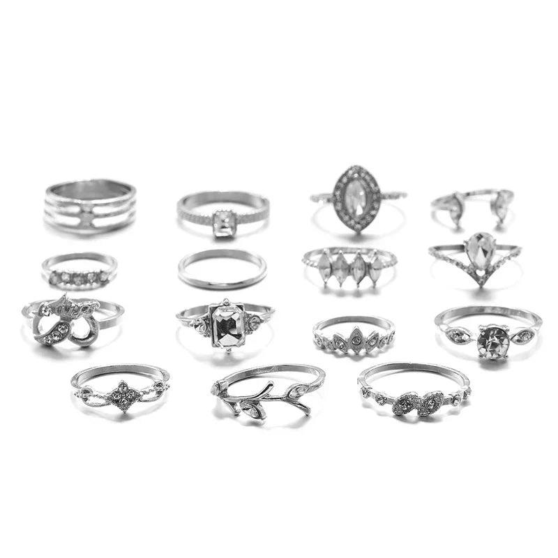 Bohemian Style Metal Ring Set